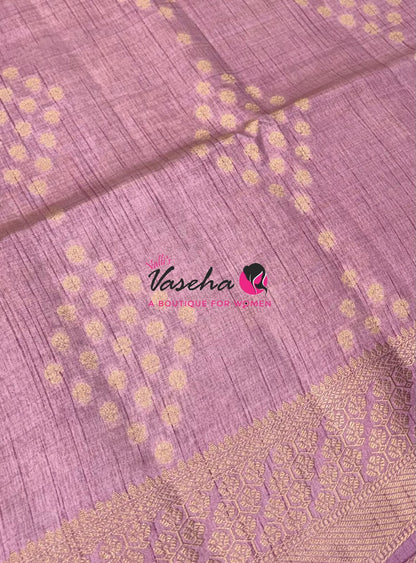 Semi Tussar Silk - Grand Pallu  - Light Lavender Shade - VVSTS071