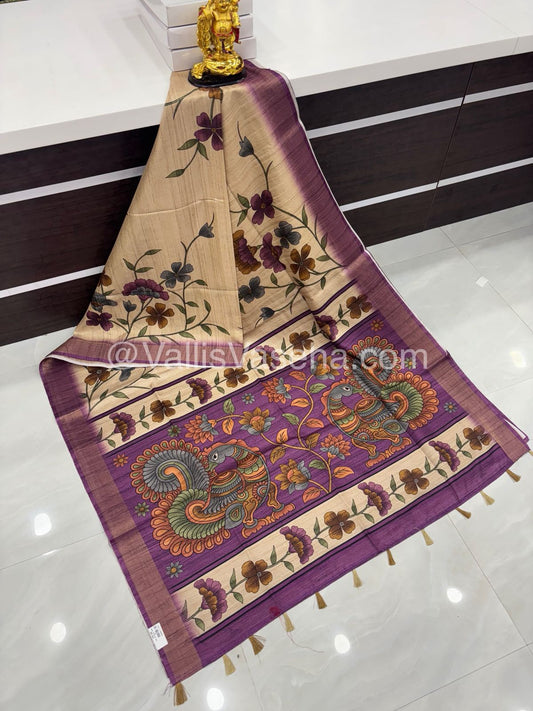 Art Silk / Semi Gicha Tussar Saree  - VVSGT003