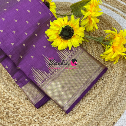 Semi Tussar Silk Saree | Purple Shade |VVSTS054