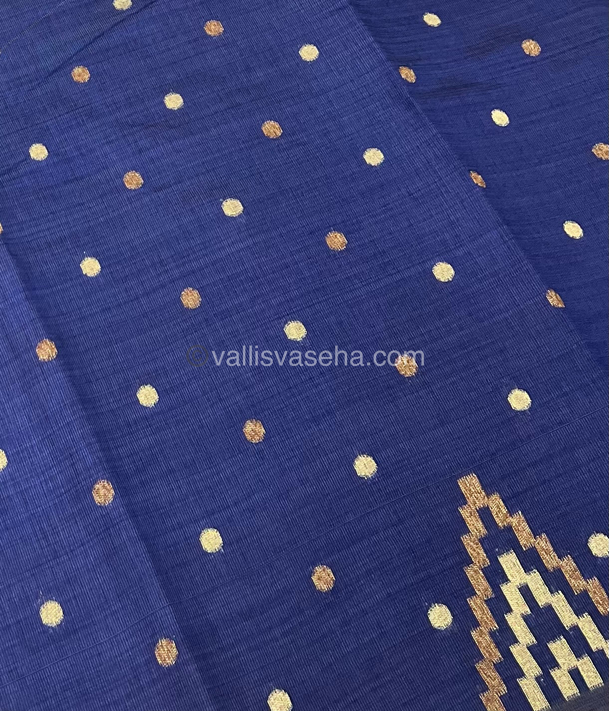 Cherry Tussar - Semi Tussar Silk - Navy Blue Shade - VVSTS009