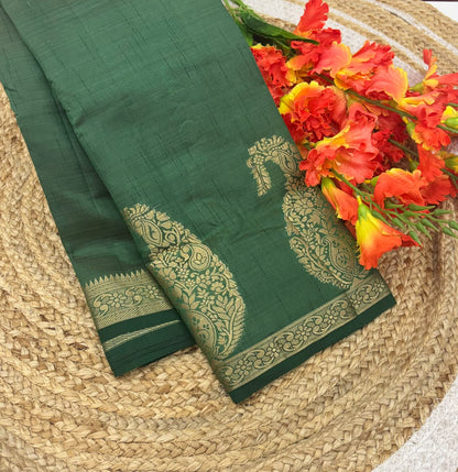 Semi Tussar Silk - Big Mango - Green Shade - VVSTS002