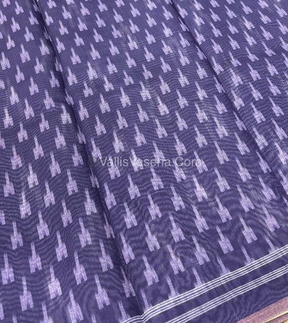 Semi Chanderi Saree - Blue Shade - VVSCS007