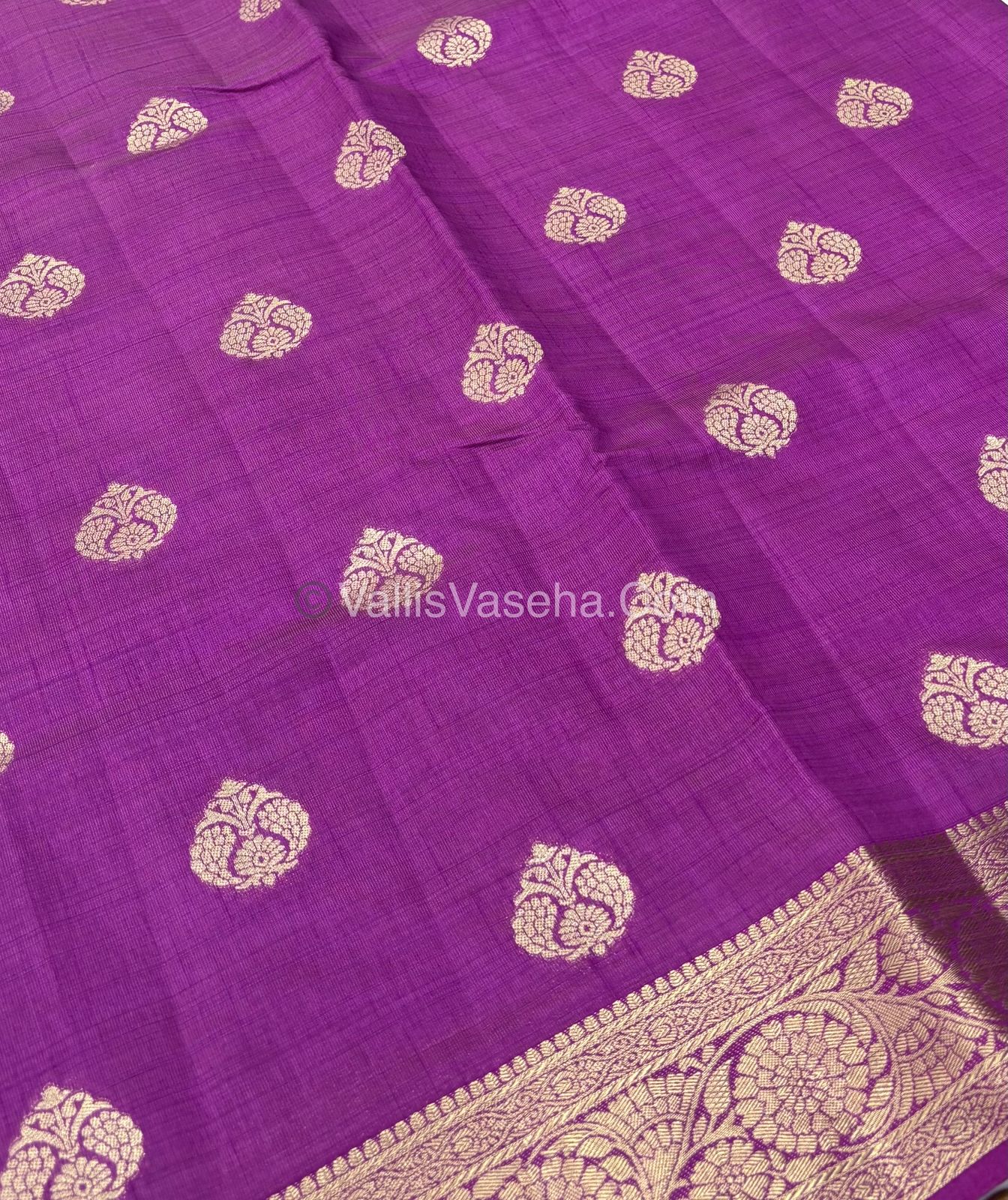 Semi Tussar Silk - Grand Pallu  - Purplish pink Shade - VVSTS029