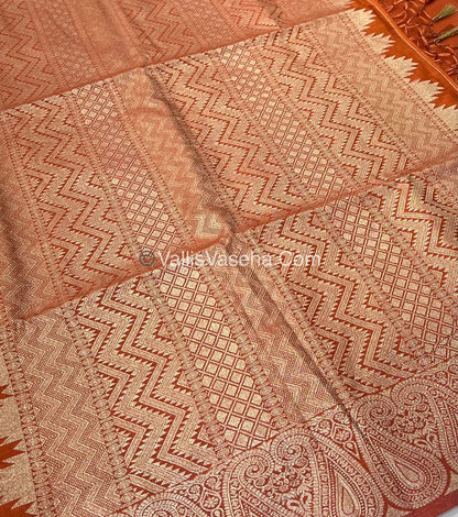 Banarasi - Heritage Silk - Semi Kathan Silk - Rust Orange Shade - VVBHS005