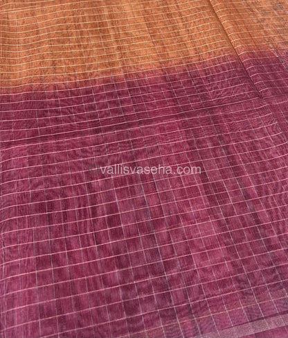Semi Chanderi Saree - checks pattern - VVSCS002