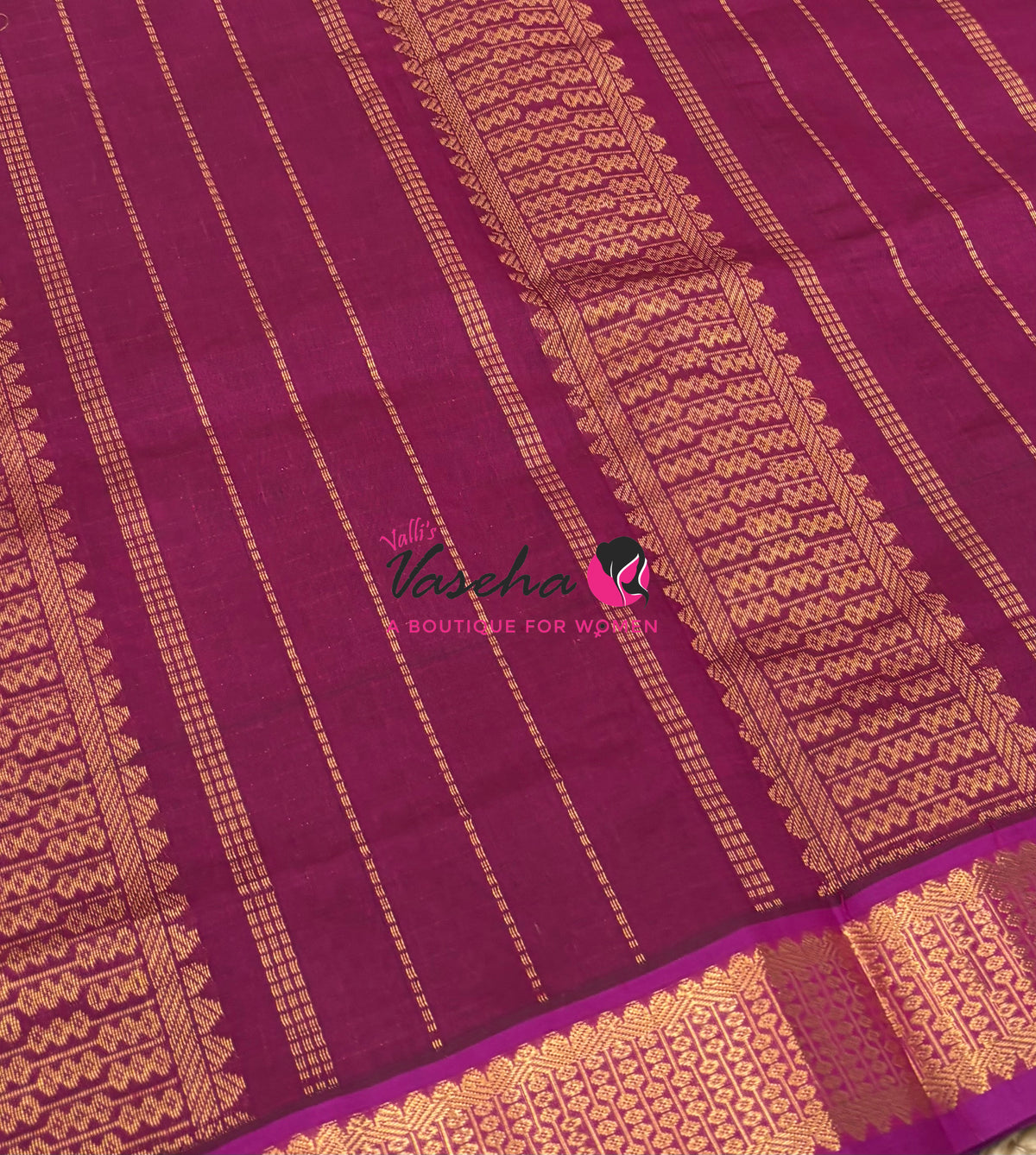 Semi Silk Cotton Saree - Checks Pattern - VVSSC019
