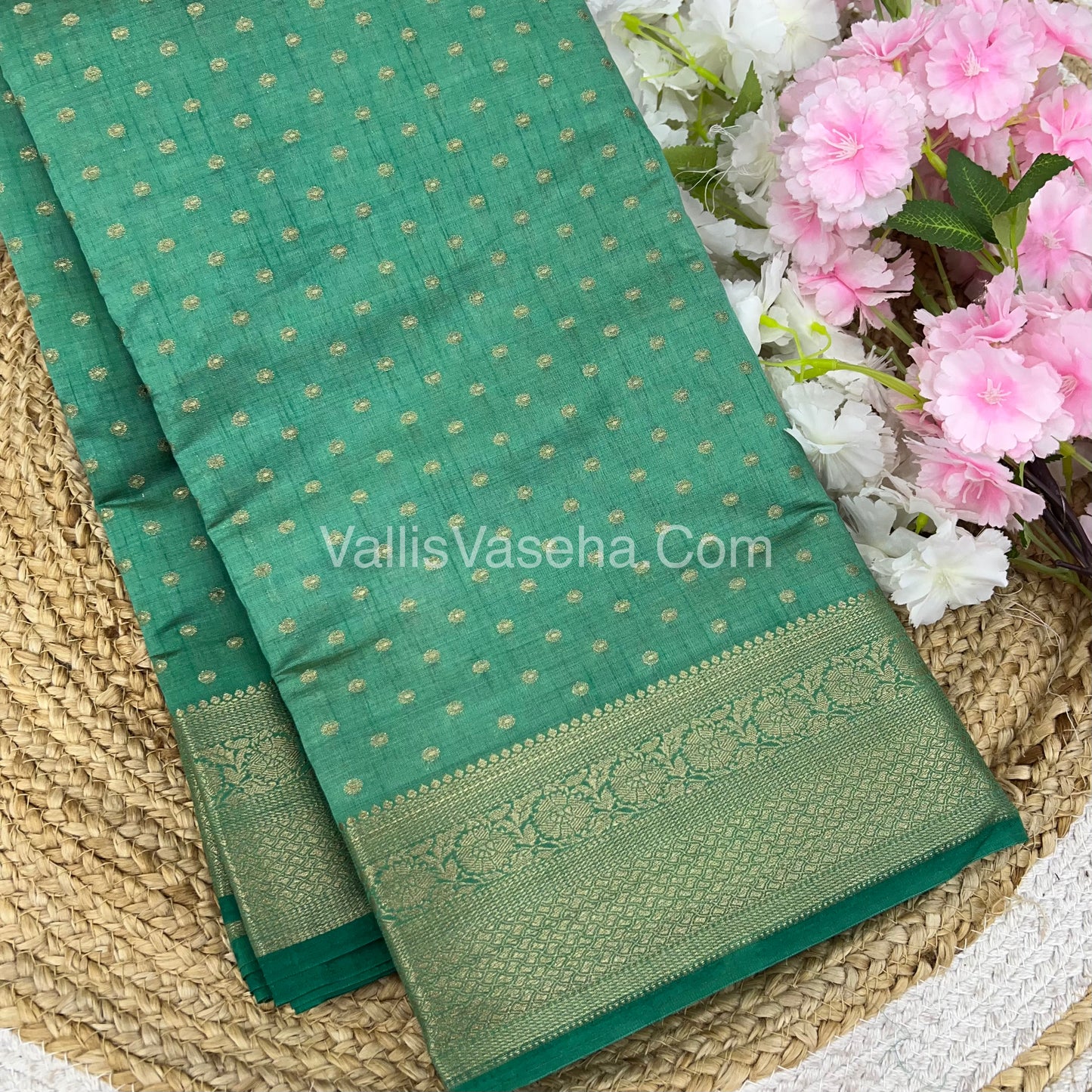 Semi Tussar Silk  - Pastel Green Shade  - VVSTS015