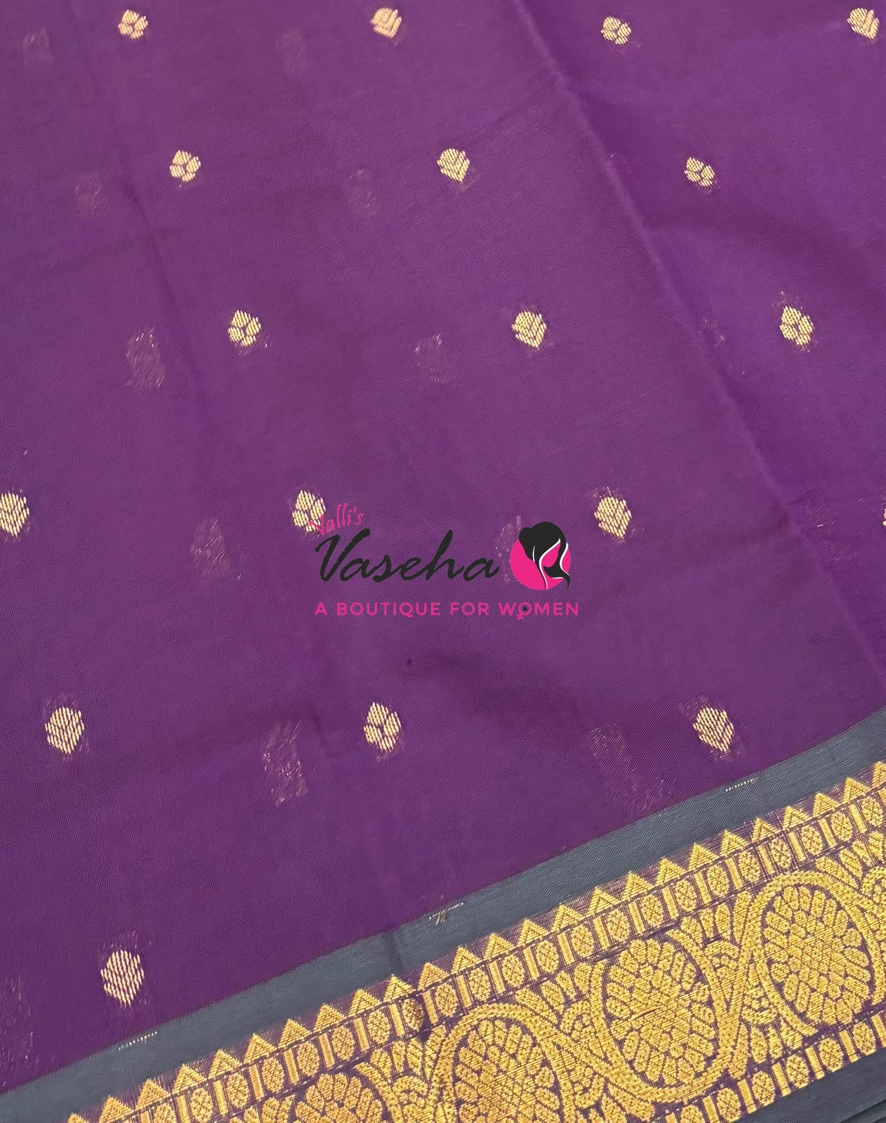 Semi Silk Cotton Saree | Double Leaf Butta Design |VVSSC016