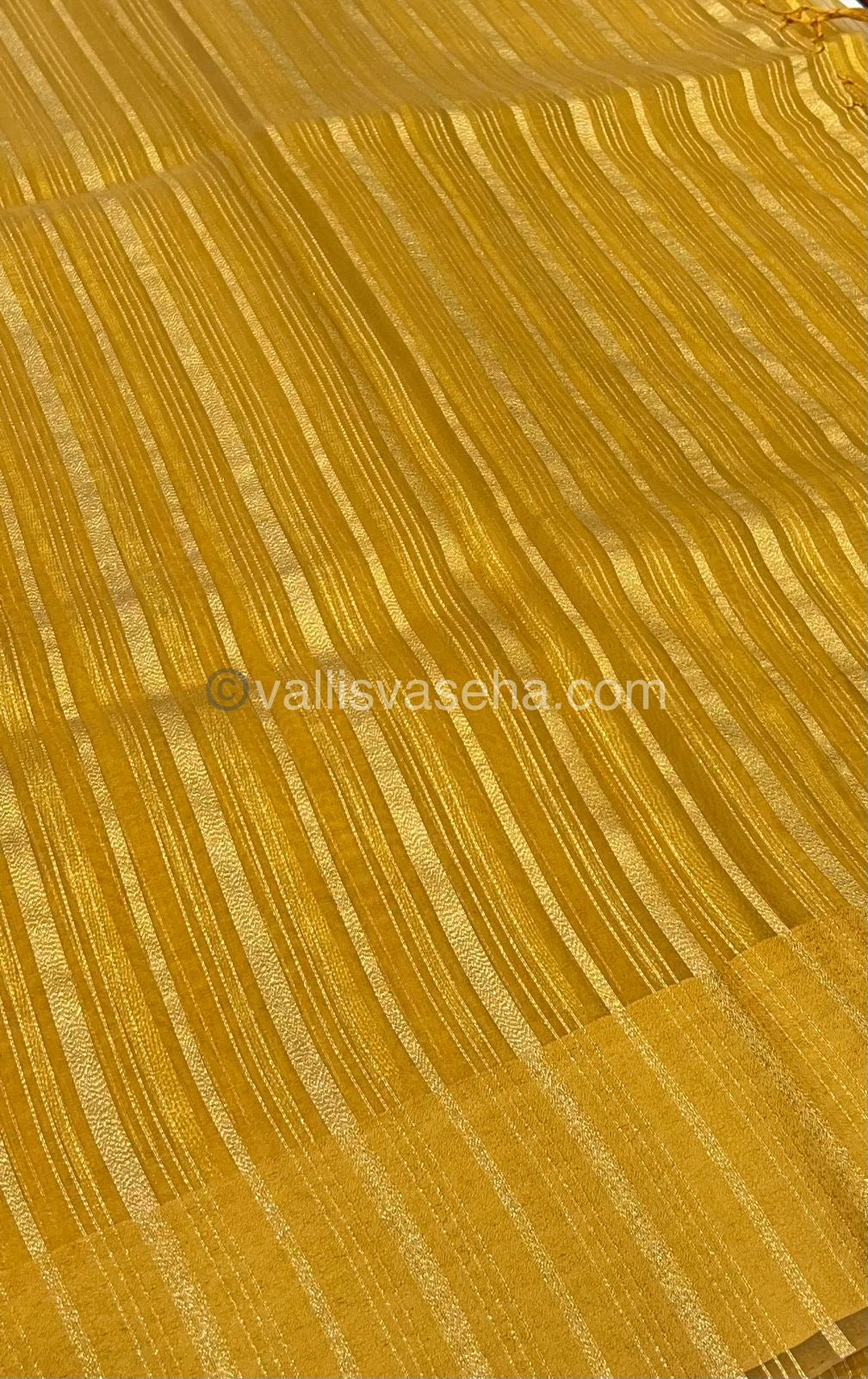 Organza Saree - Golden Yellow Shade  - VVOS001