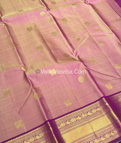 Pure Kanchipuram Silk Saree - Onion Pink & Purplish Pink  Combo - VVPS014