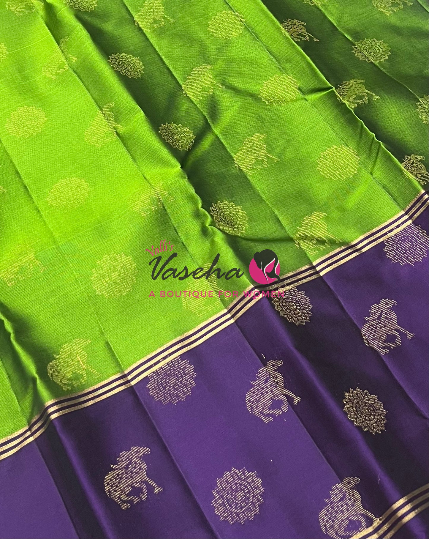Half Mix - Pure Soft Silk Saree - Long Retta Petta Border with Butta - VVPSS084