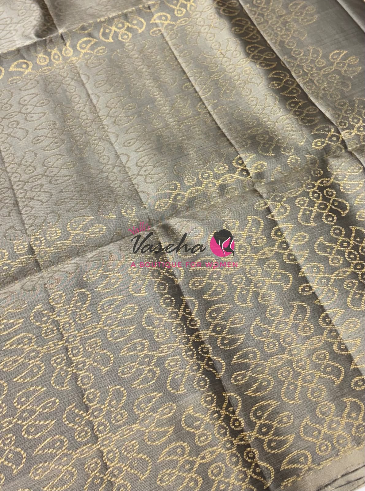 Half Mixed Soft Silk Saree - Kolam Design - Blue & Grey Shade - VVPSS077