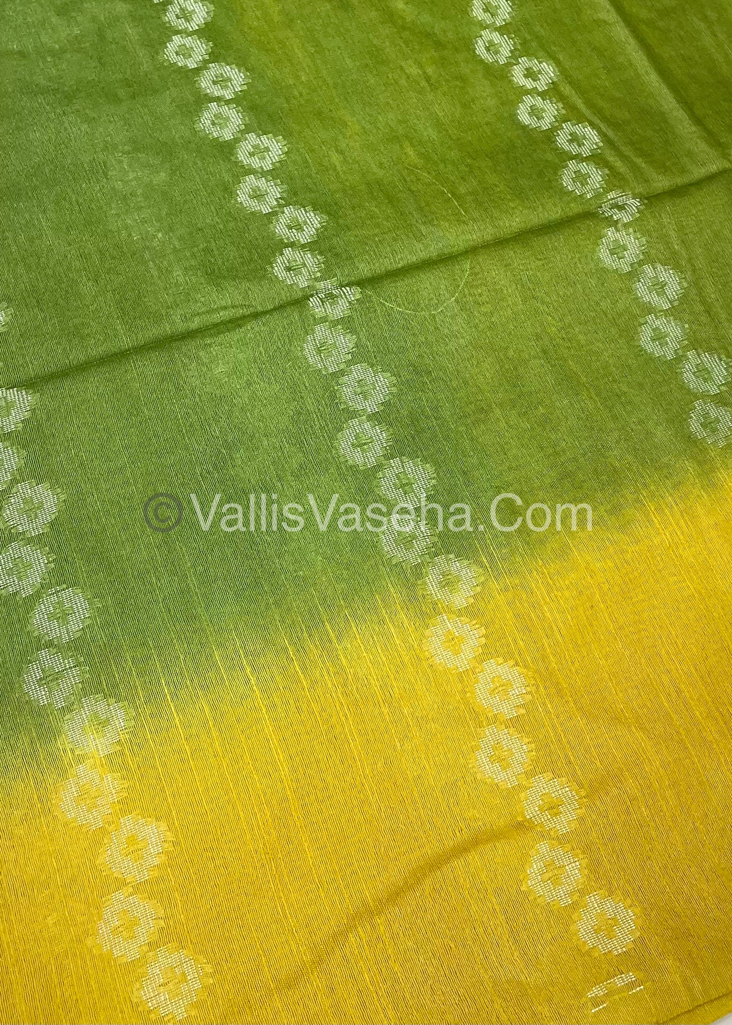 Bhagalpuri Silk - Green With Yellow - VVBS007