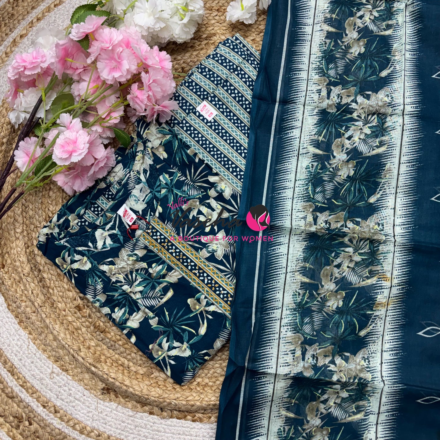 Ready Made - Anarkali - Salwar, Kameez & Duppatta(3pc)- Printed Cotton - VVAS011