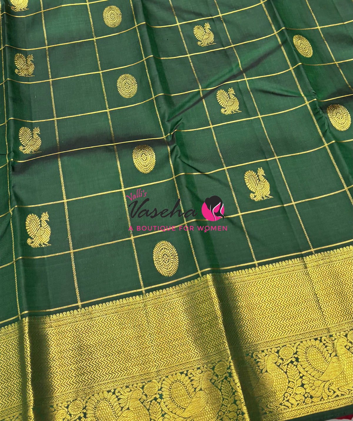 Pure Kanchipuram Silk Saree - Green  Shade  - VVPS101