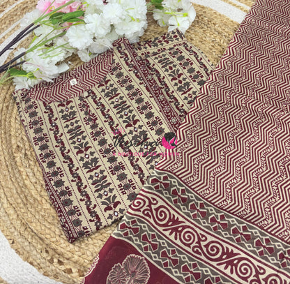 Ready Made | Straight Cut |Salwar, Kameez & Duppatta(3pc)|Cotton |VVRMS020