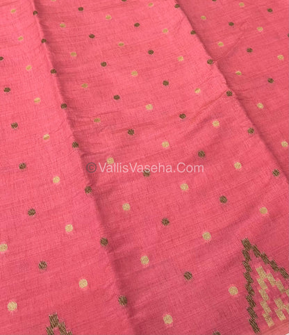Cherry Tussar - Semi Tussar Silk - Peach Shade - VVSTS009
