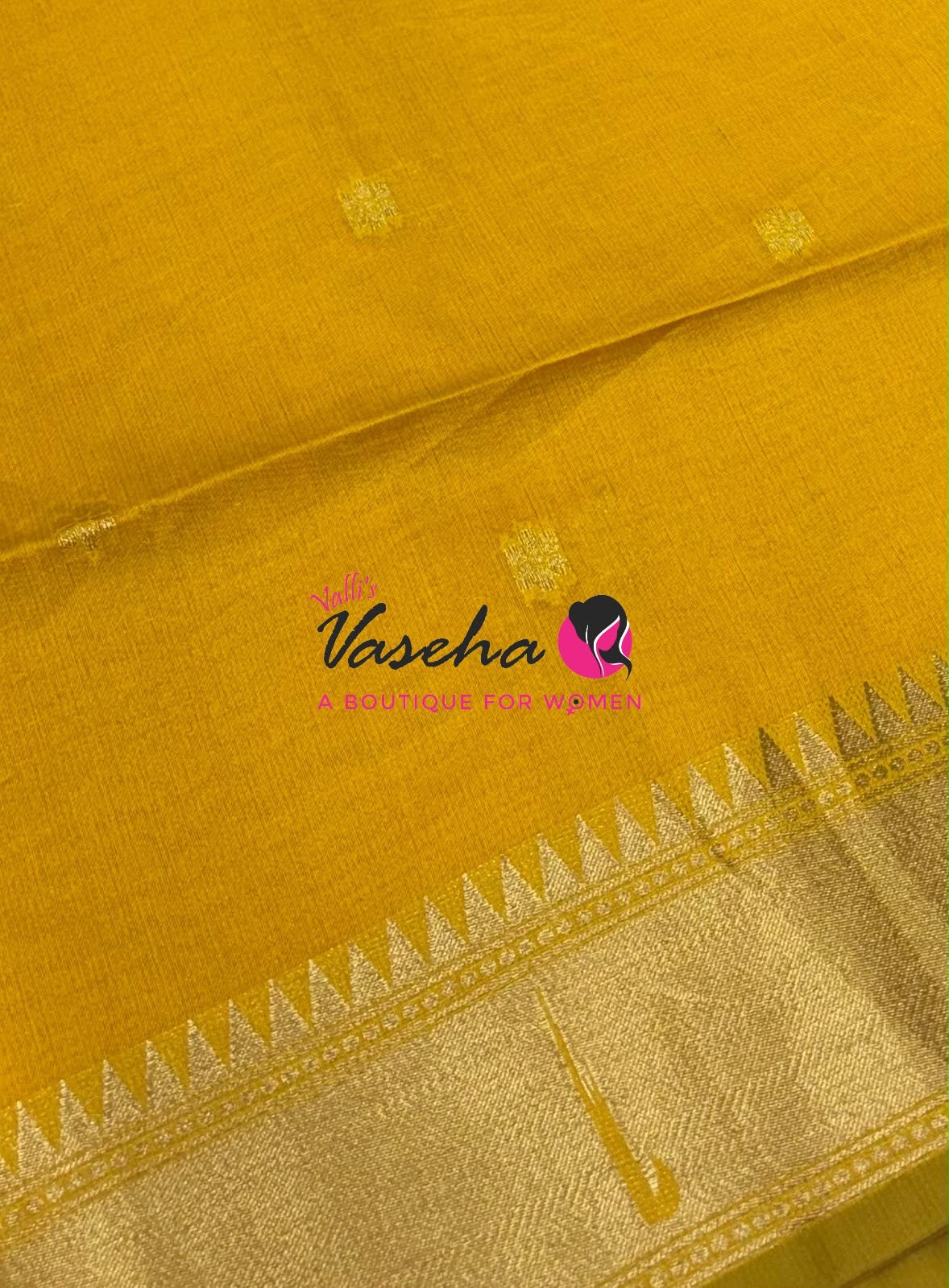 Semi Paithani Saree  - Yellow Shade - VVSPS001