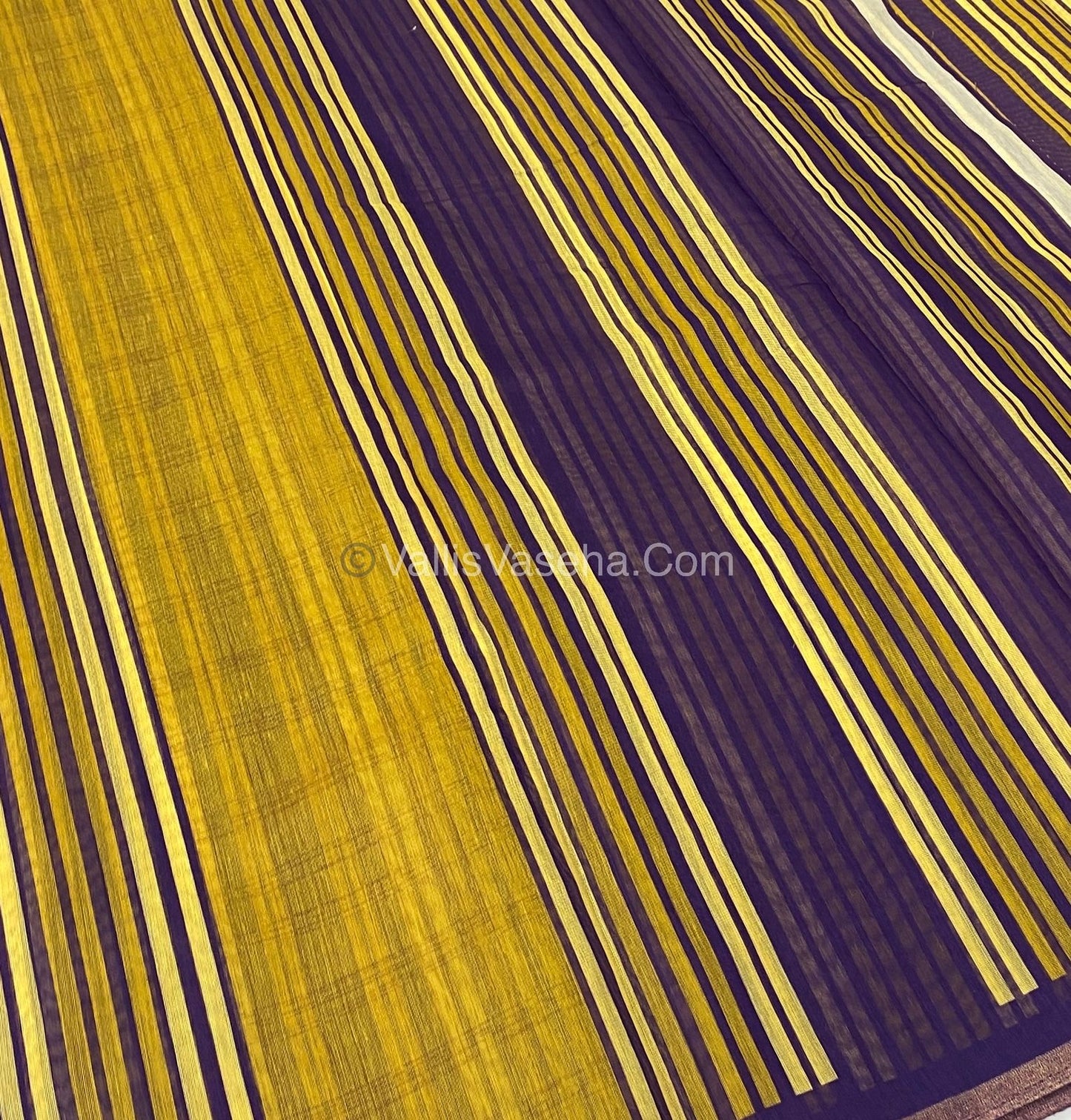 Semi Chanderi Saree - Mustard & Violet Combo - VVSCS003