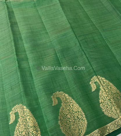 Semi Tussar Silk - Small Mango - Green Shade - VVSTS002