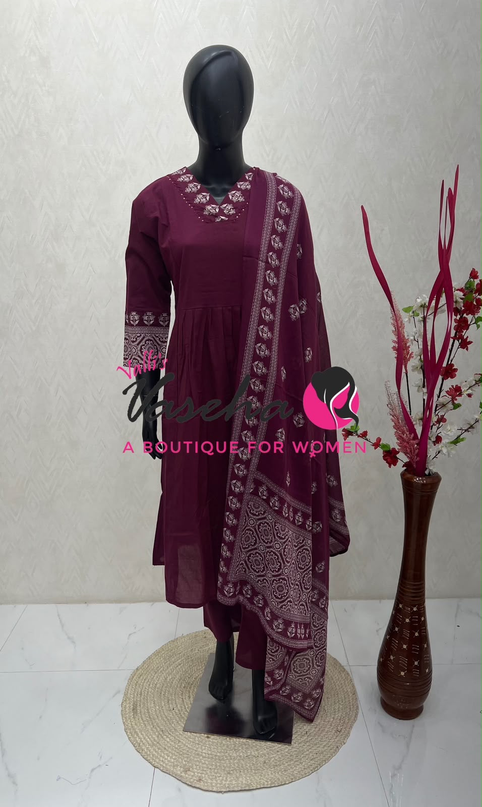 Ready Made | Anarkali |Salwar, Kameez & Duppatta(3pc)|Cotton |VVAS007