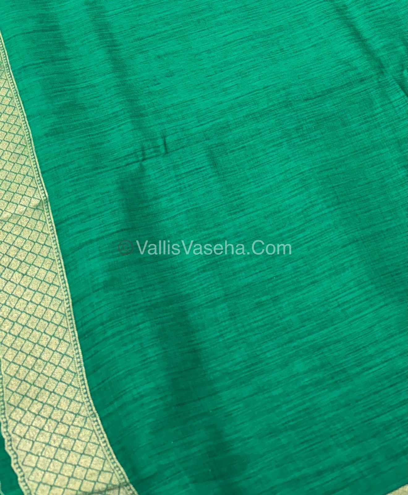Banarasi - Heritage Silk - Semi Kathan Silk - Dark Green Shade - VVBHS007