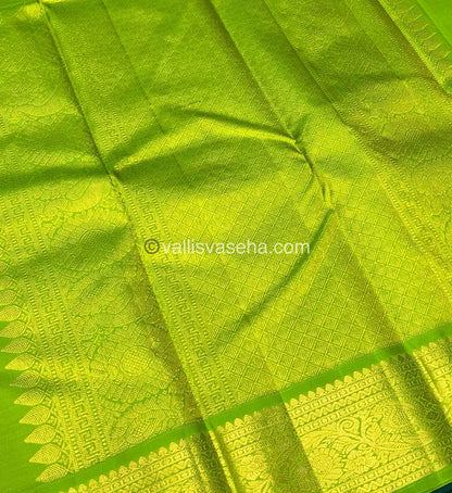 Pure Vintage Korvai Kanchipuram Silk Saree - Purple & Green Combo - VVPS006