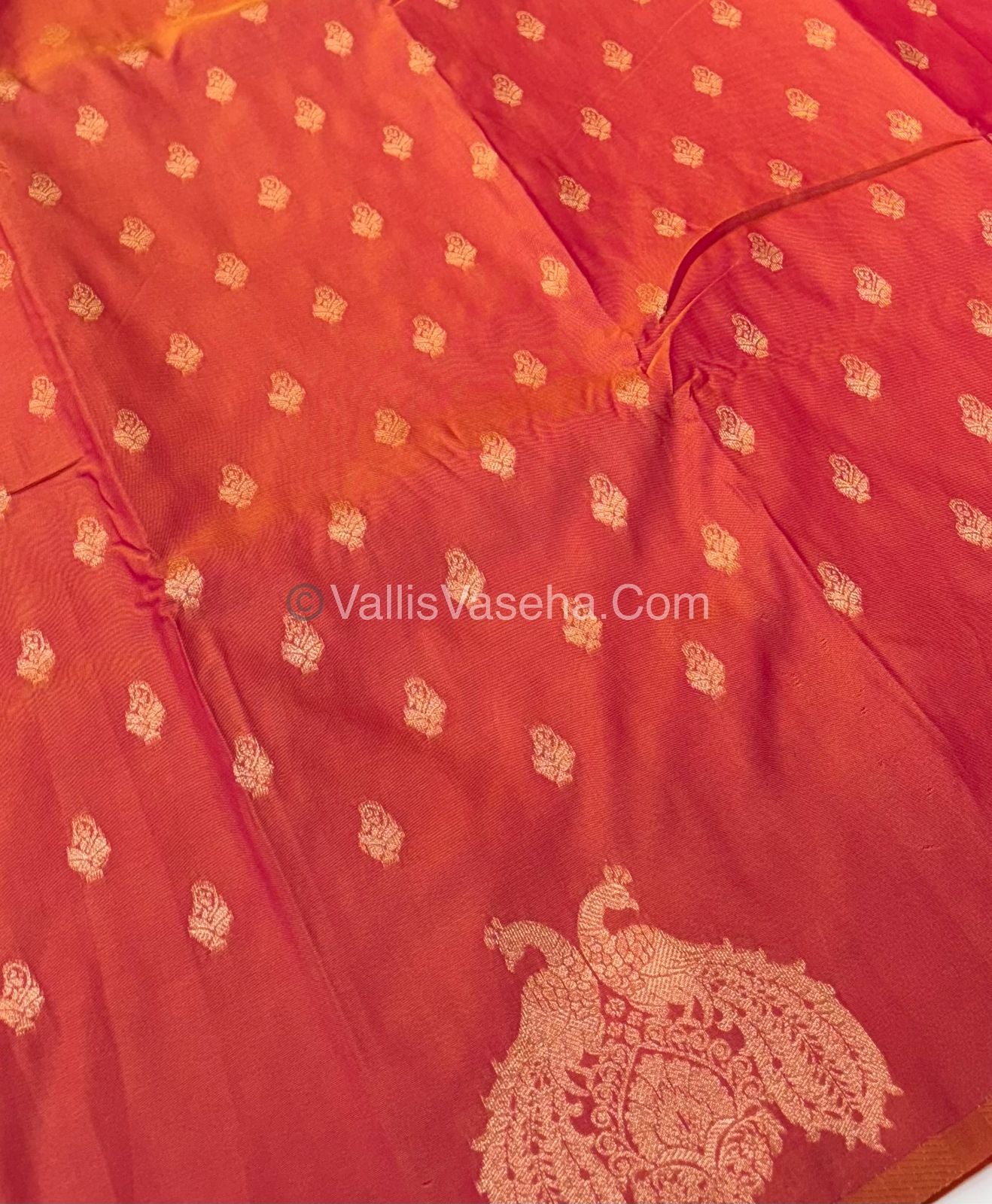 Semi Soft Silk  - Peachish Orange Shade -VVSSS018