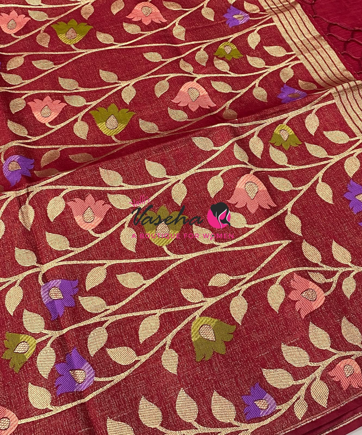 Banarasi - Heritage Meenakari Silk - Maroon Shade - VVBHS012