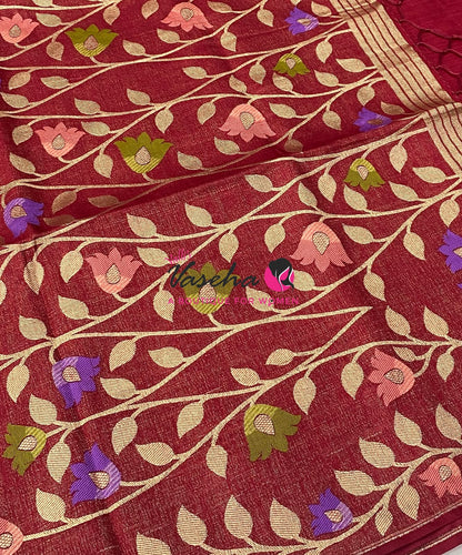 Banarasi - Heritage Meenakari Silk - Maroon Shade - VVBHS012
