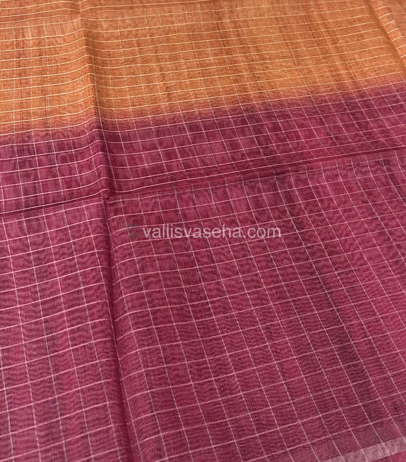 Semi Chanderi Saree - checks pattern - VVSCS002