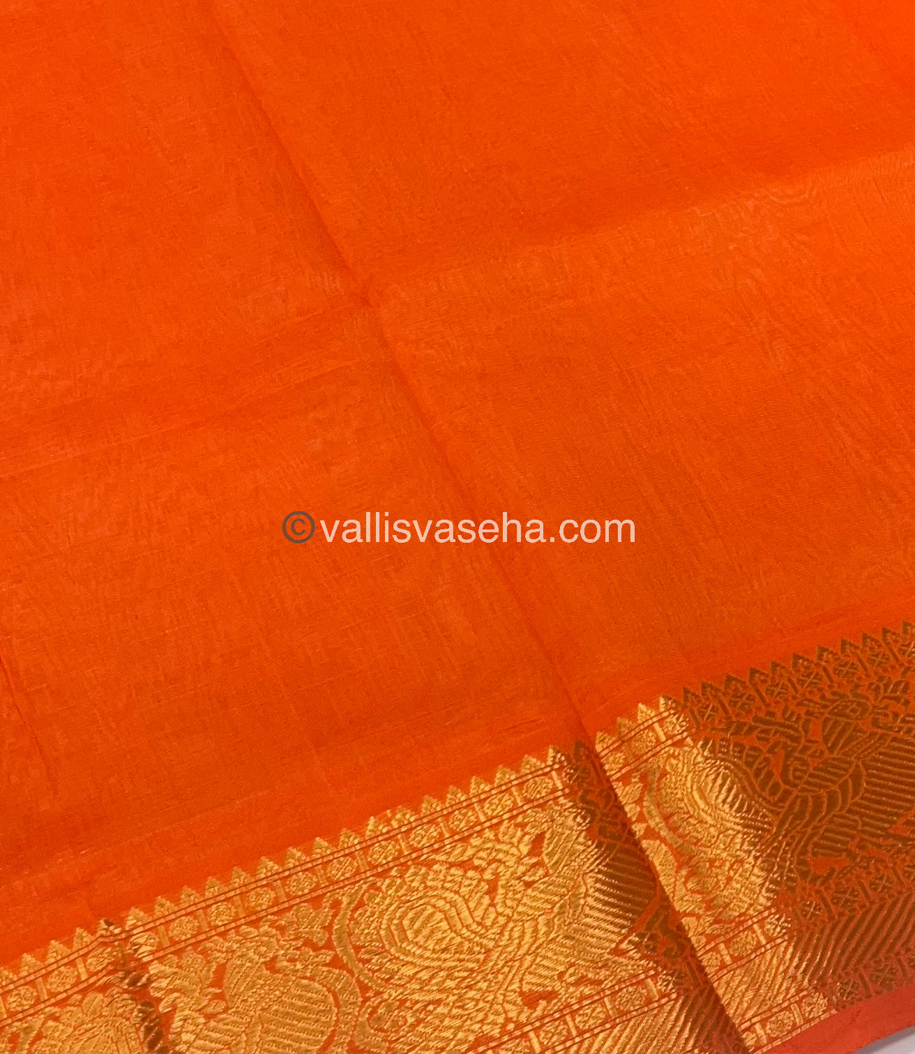 Pure Silk Cotton Saree - Vairavoosi checks - Mayil & Chakkaram - Cream With Orange - VVMCV002
