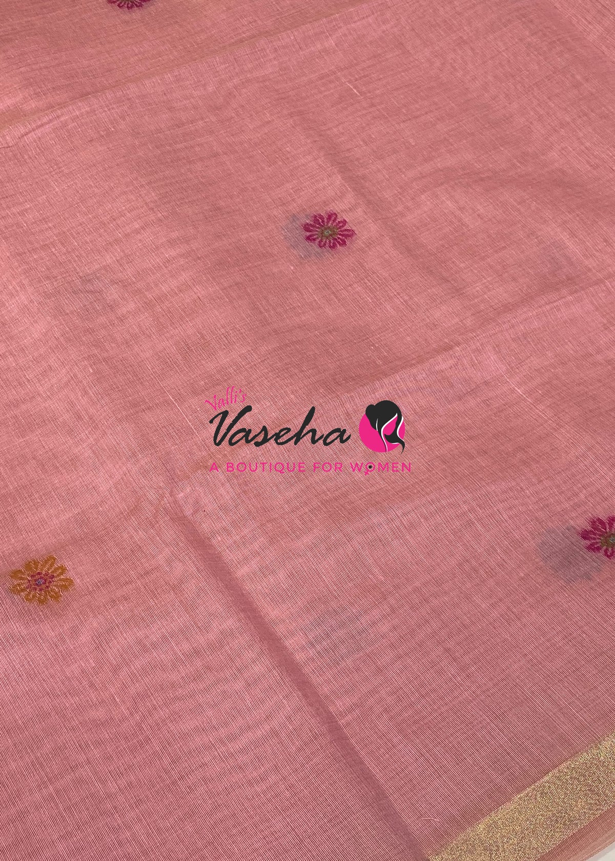 Muga Cotton Saree - Peach Shade - VVMCS002