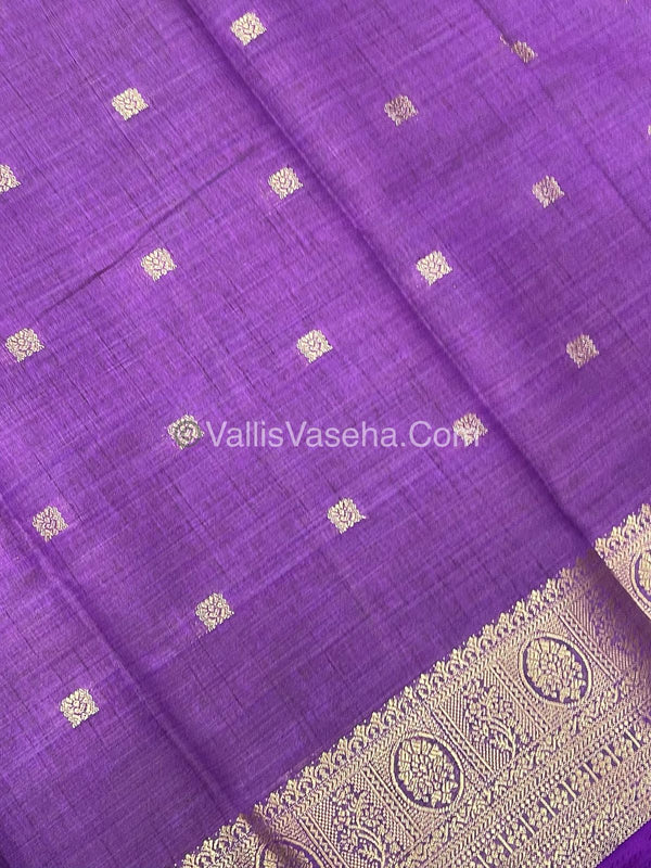 Semi Tussar Silk Saree |Vibrant Purple shade |VVSTS045