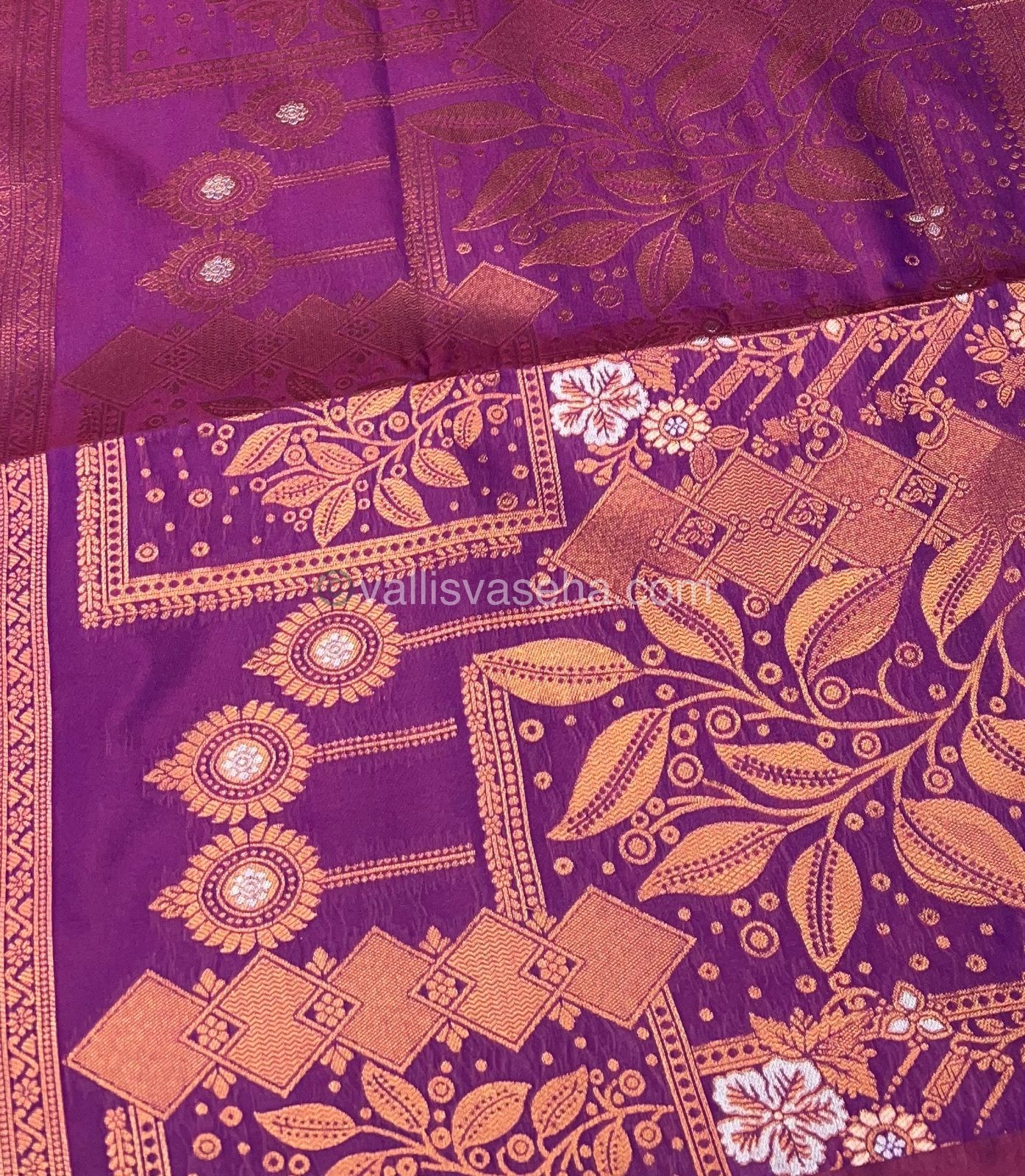 Semi Soft Silk - Border less - Purple Shade -VVSSS007