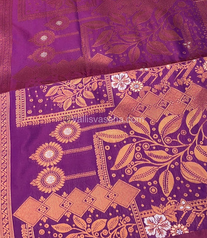 Semi Soft Silk - Border less - Purple Shade -VVSSS007