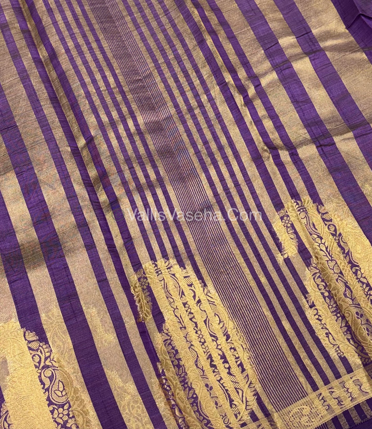 Semi Tussar Silk - Big Mango - Dark Purple Shade - VVSTS002
