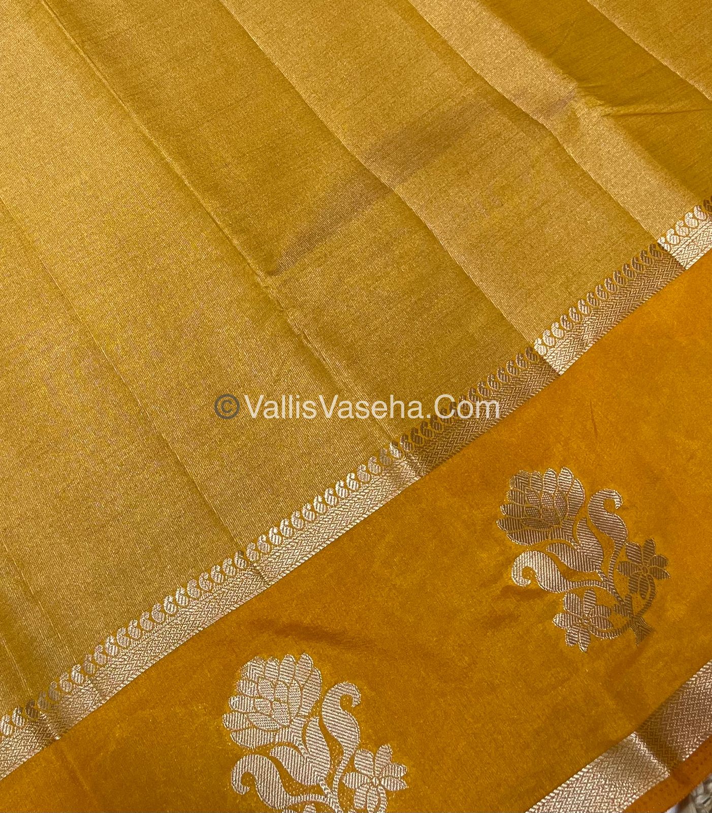 Semi Tissue Tussar Silk - Yellow Shade - VVSTS043
