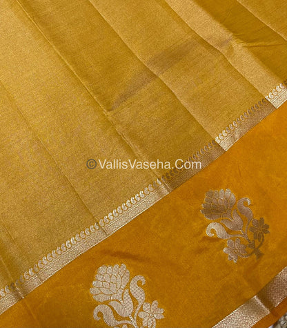 Semi Tissue Tussar Silk - Yellow Shade - VVSTS043