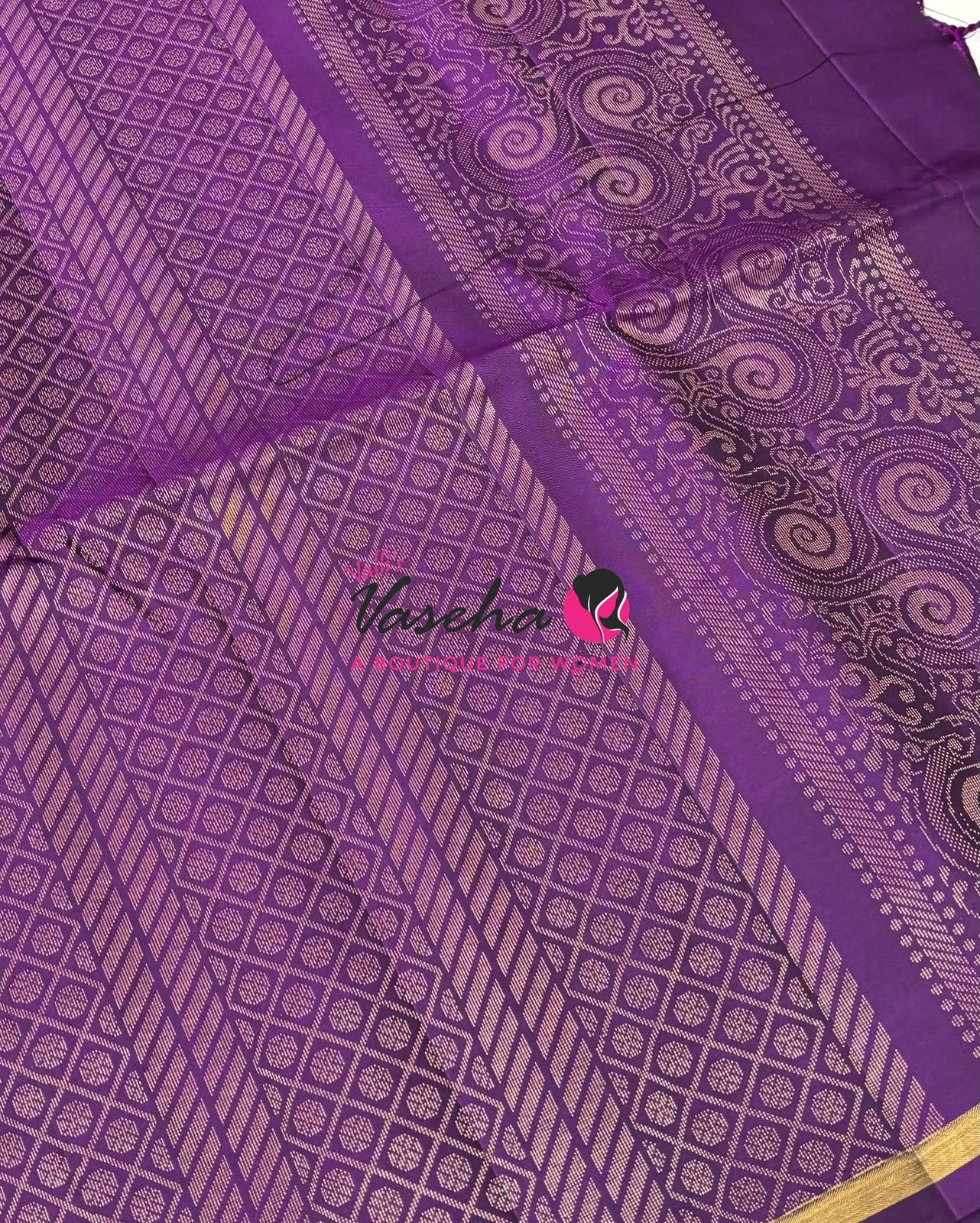 Pure Soft Silk Saree - Pink & Purple - VVPSS091