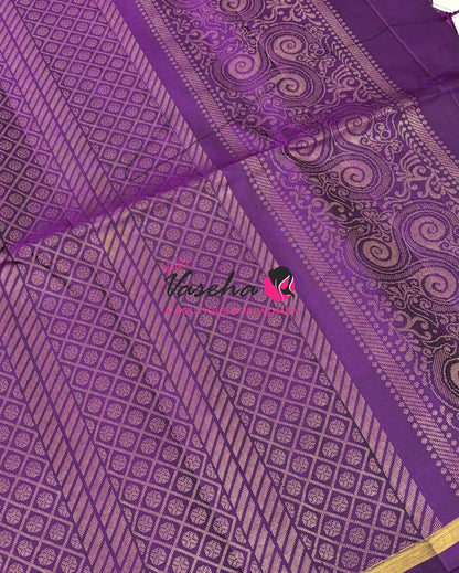 Pure Soft Silk Saree - Pink & Purple - VVPSS091