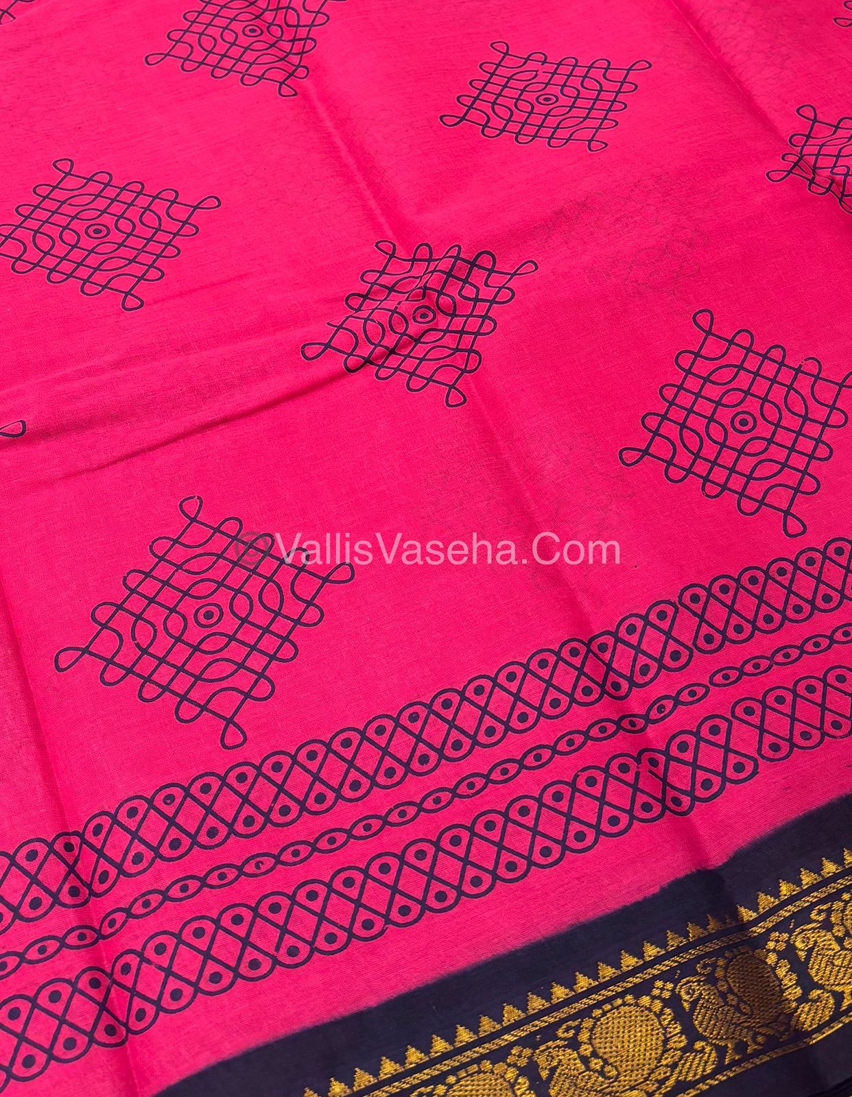 Sungudi Cotton Saree  - Kolam Print  - VVSKP001