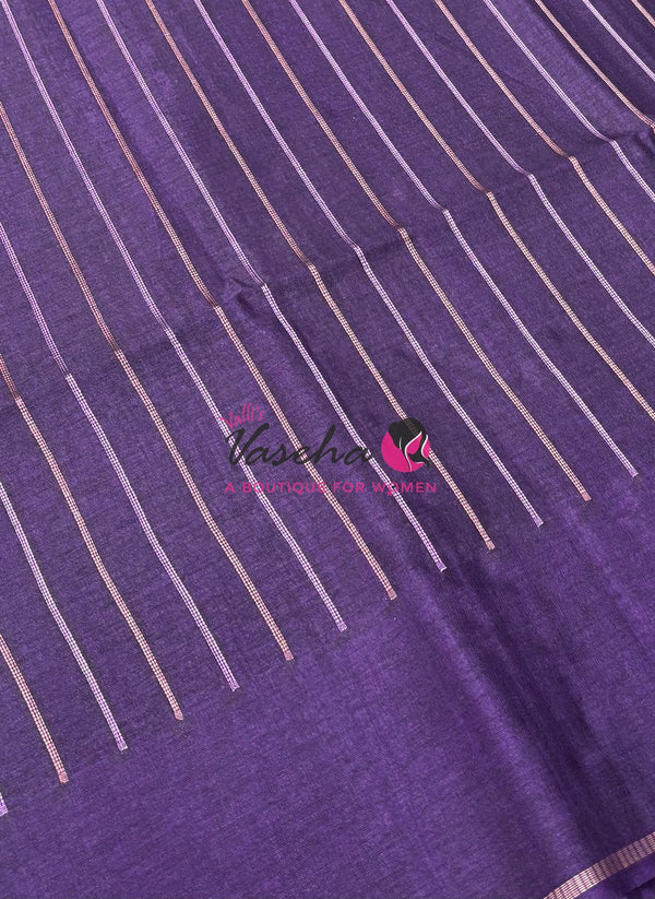 Semi Tussar Silk Saree | Violet  Shade |VVSTS049