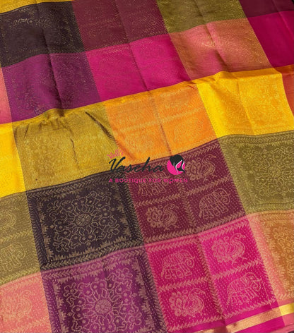 Pure Soft Silk Saree - Partly Pallu -  Half & Half Saree - VVPSS088