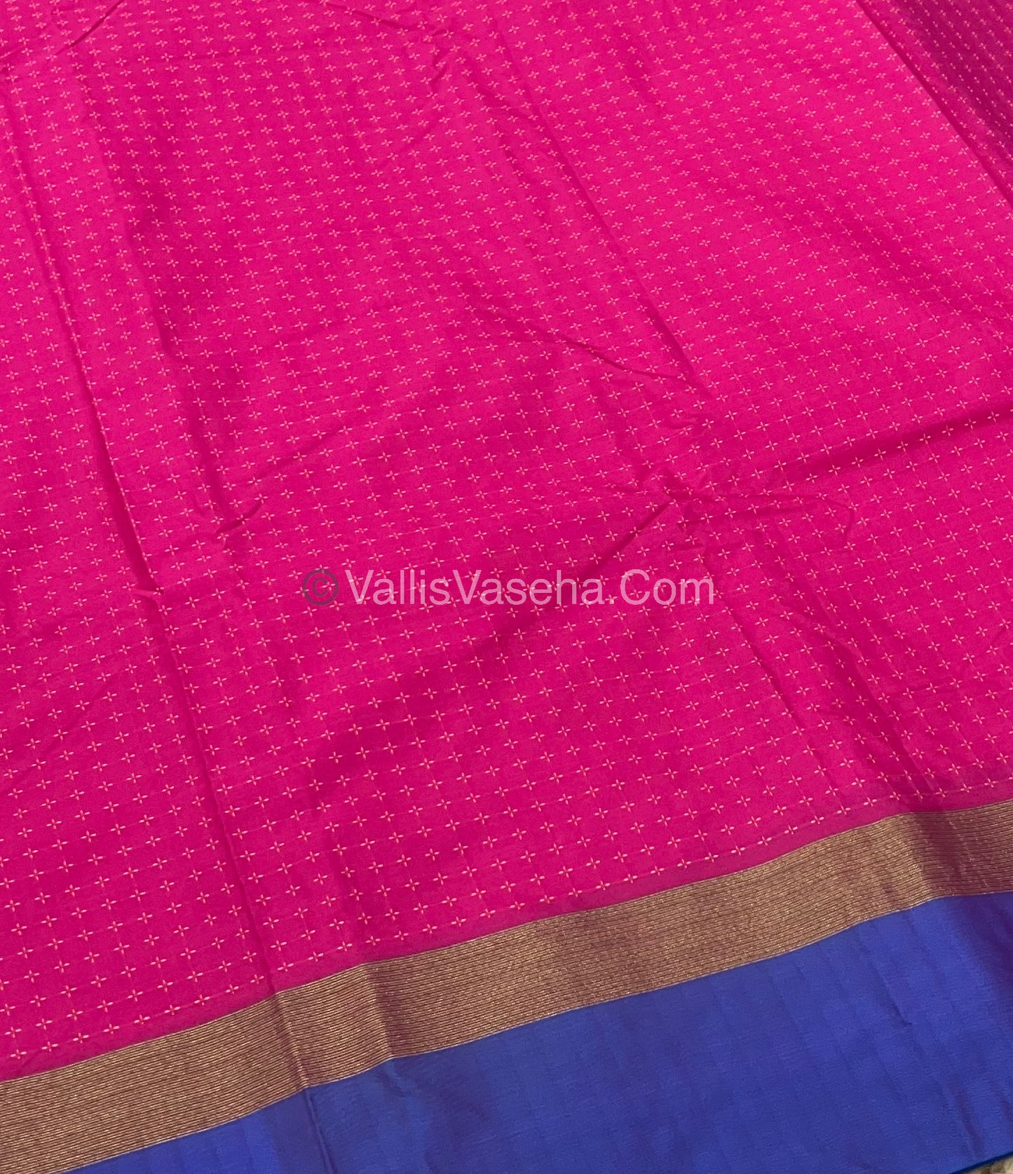 Semi Silk Saree - Plus Design Style - Contrast Pallu & Blouse or Running Pallu & Blouse - VVSS004