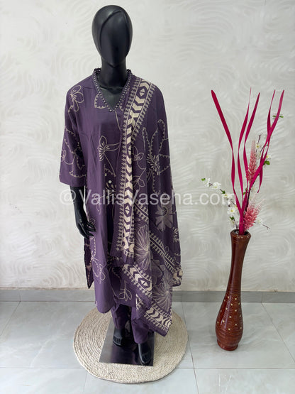 Readymade 3pc Set - Printed Cotton - VVRMS002