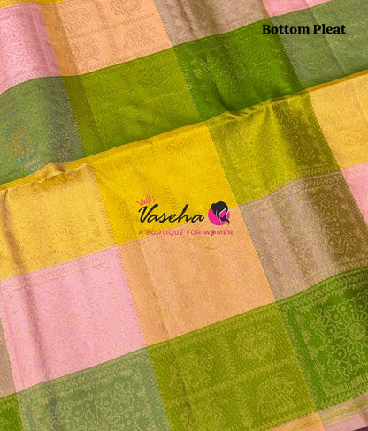 Pure Soft Silk Saree - Partly Pallu -  Half & Half Saree - VVPSS088