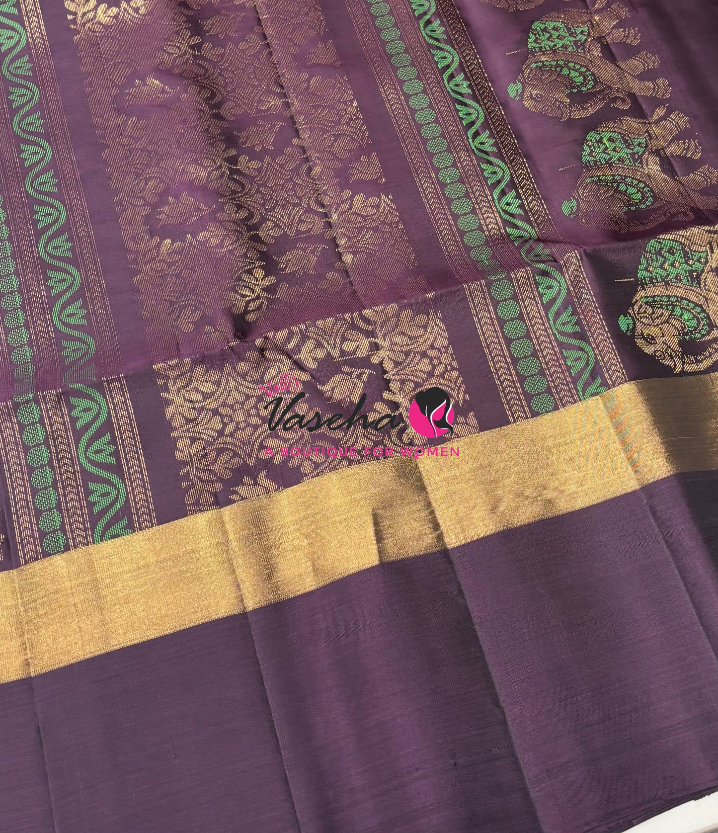 Half Mixed Soft Silk Saree - Blue With Dark Purple - VVPSS028
