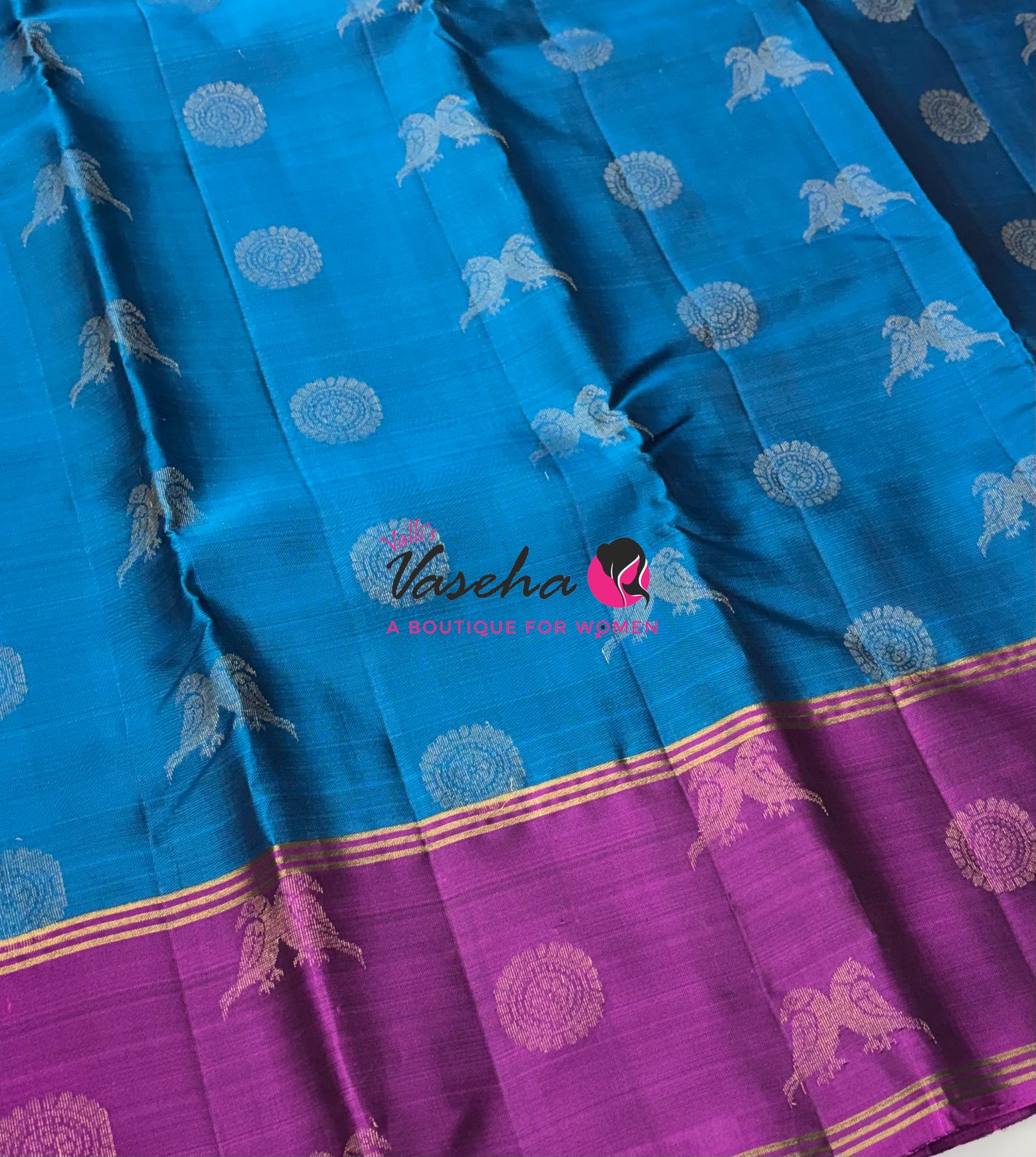 Half Mix - Pure Soft Silk Saree - Long Retta Petta Border with Butta - VVPSS105
