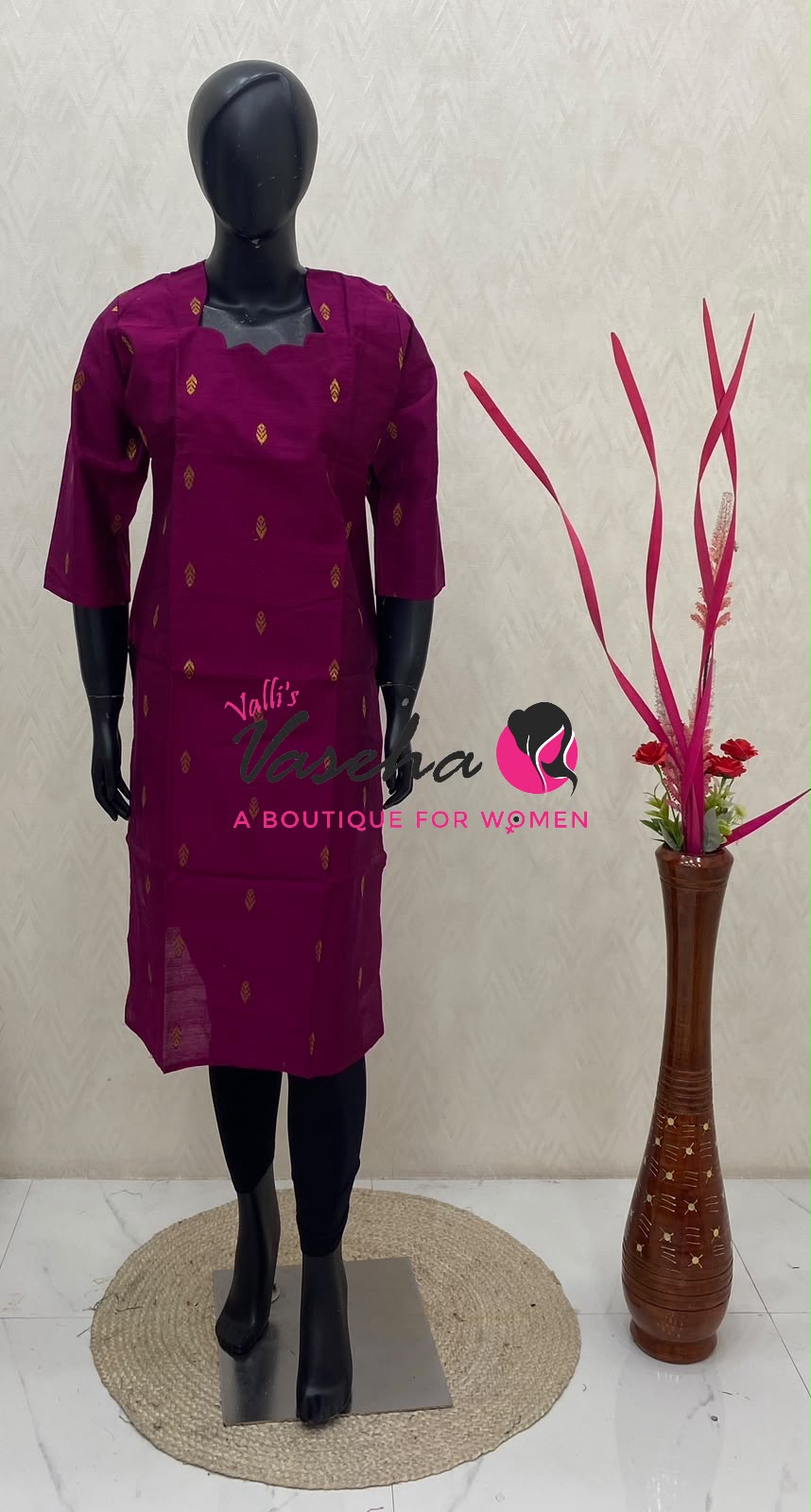 Ready Made - Semi Raw Silk - Kurti - VVSRK003